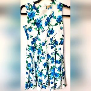 blue floral dress size 13-14